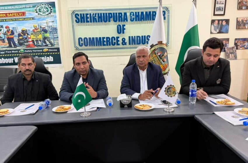  شیخوپورہ چیمبر آف کامرس میں آکپیشنل ہیلتھ اینڈ سیفٹی قوانین پر اجلاس
